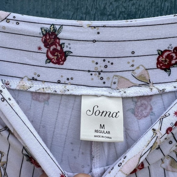 Soma Pajama Set Sparkle Like Champagne Size Medium Soft Sleepwear Lounge - Picture 6 of 8